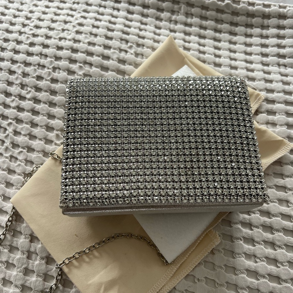 Jessica McClintock Silver Studded Clutch